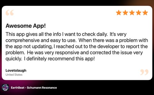 5-star App Store review by Lovetolaugh from United States: Awesome App! Comprehensive, easy to use, developer very responsive