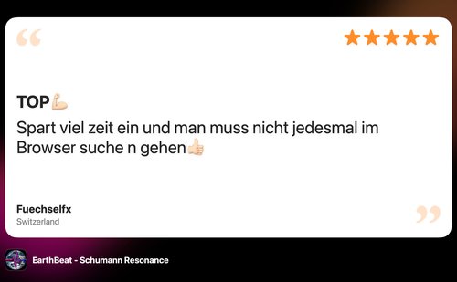 5-star App Store review by Fuechselfx from Switzerland: TOP! Saves a lot of time